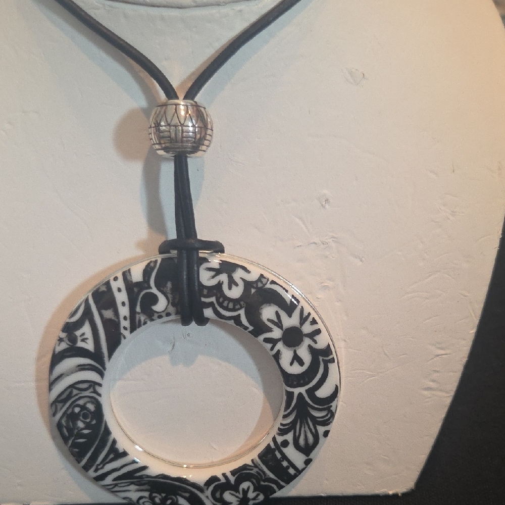 Brighton Black and White Pendant Necklace